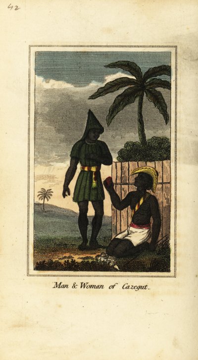 Bijogos Man and Woman of Cazegut, Bissagos Islands, Guinea Bissau, West Africa by English School