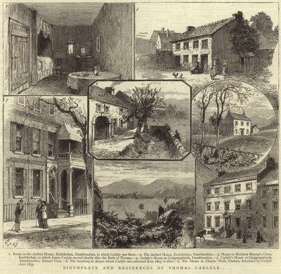 Birthplace and residences of Thomas Carlyle by English School