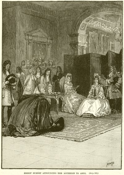 Bishop Burnet Announcing Her Accession to Anne by English School