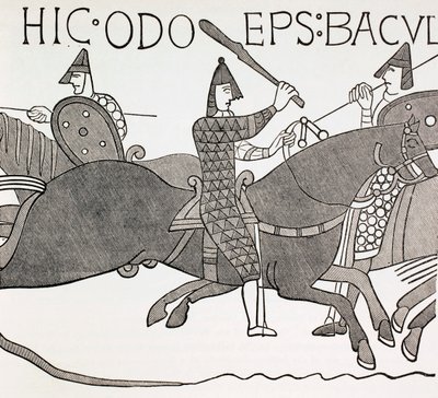 Bishop Eudes holding his Baton of Office at the Battle of Hastings by English School
