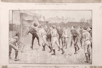Blackburn Rovers vs. Nottingham County at the Kennington Oval, from The Illustrated Sporting and Dramatic News, 23rd March 1891 by English School