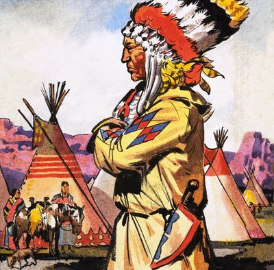 Blackfoot Indian by English School