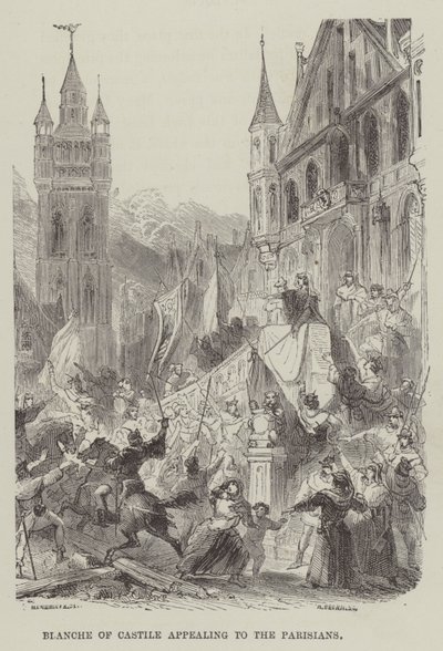 Blanche of Castile Appealing to the Parisians by English School