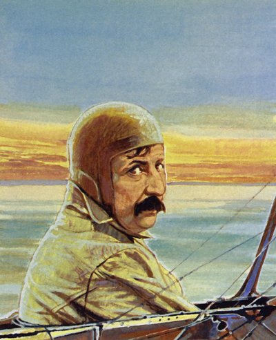 Blériot had to keep the plane flying in a straight line by English School