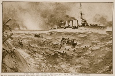 Boats from the Arethusa Rescuing Men from the Sinking Blucher by English School