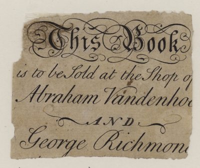 Booksellers, Abraham Vandenhoeck and George Richmond by English School