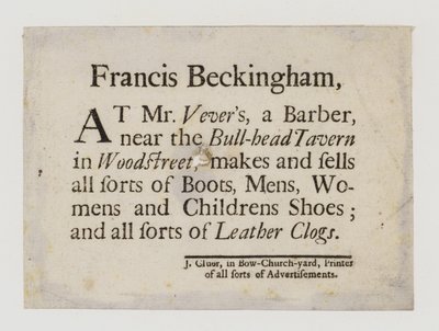 Boot and Shoemakers, Francis Beckingham by English School