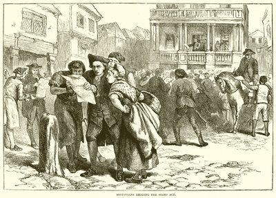 Bostonians reading the Stamp Act by English School