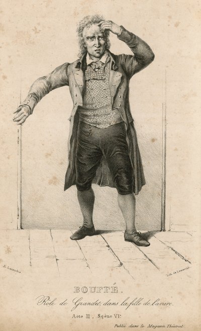 Bouffe, in the role of Grandet in La Fille de Cavaire by English School