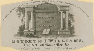 Bought of I Williams, Architectural Bookseller by English School