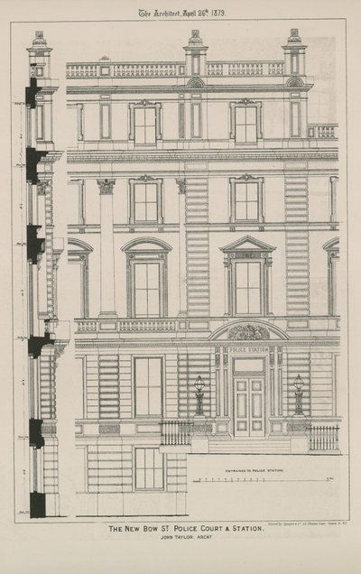 Bow Street Police Court and Station by English School