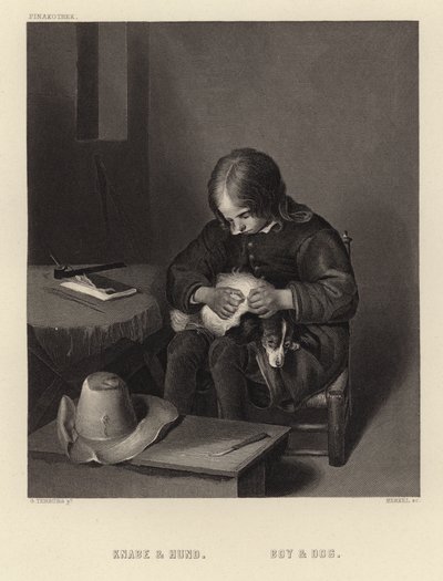 Boy and Dog by English School
