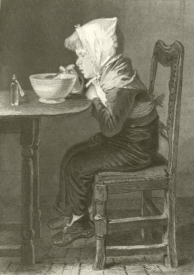 Boy eating by English School