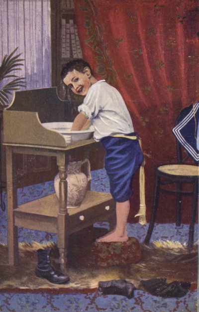 Boy washing by English School