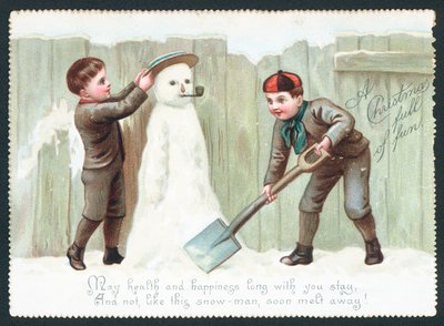 Boys building Snowman by English School