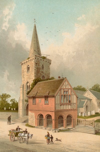 Brading Church and Town Hall--Isle of Wight by English School