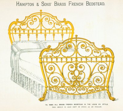 Brass French Bedstead by English School