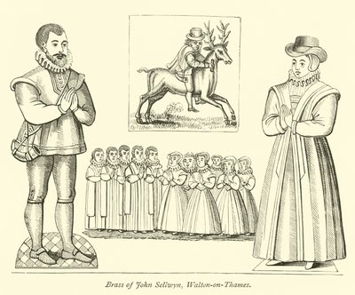 Brass of John Sellwyn, Walton-on-Thames by English School