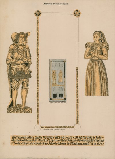 Brasses, All Hallows Barking Church by English School
