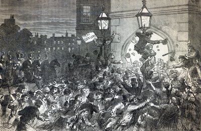 Bread Riot at the Entrance to the House of Commons in 1815 by English School
