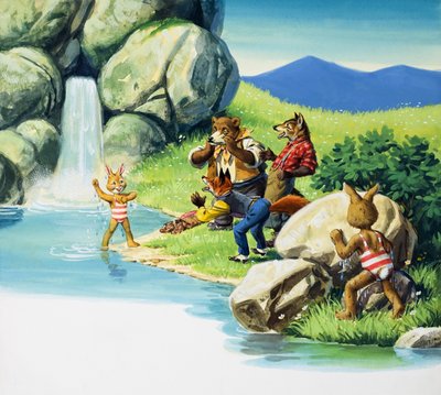 Brer Rabbit swimming by English School