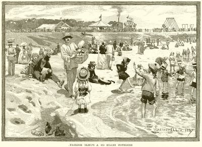 Brighton Beach on a Public Holiday by English School
