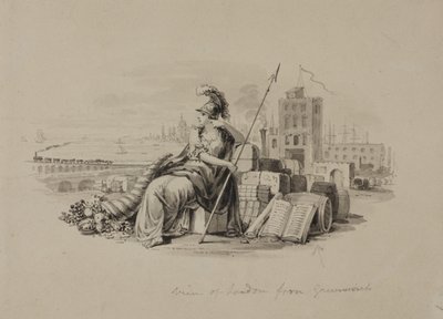 Britannia, View of London from Greenwich by English School