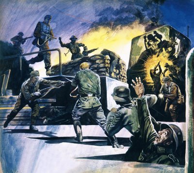 British Commandos in Action by English School