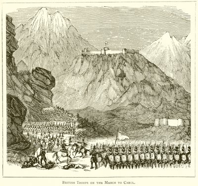 British Troops on the March to Cabul by English School