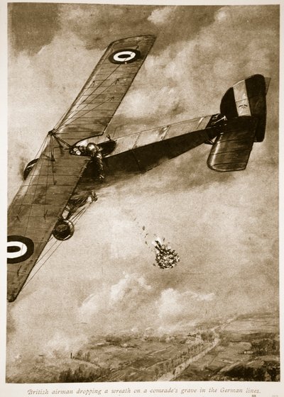 British Airman Dropping a Wreath on a Comrade