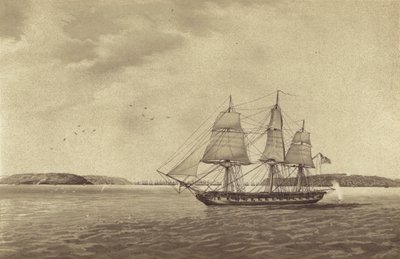 British Frigate HMS Fisgard, Commanded by Captain Thomas Byam Martin, Reconnoitring off Brest, France by English School