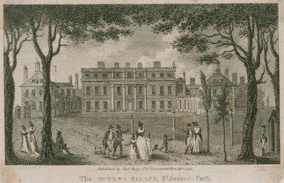 Buckingham House, The Queens Palace, St Jamess Park by English School