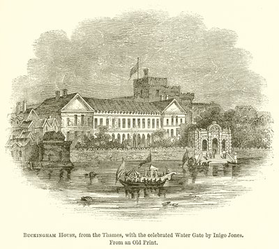 Buckingham House, from the Thames, with the Celebrated Water Gate by Inigo Jones by English School