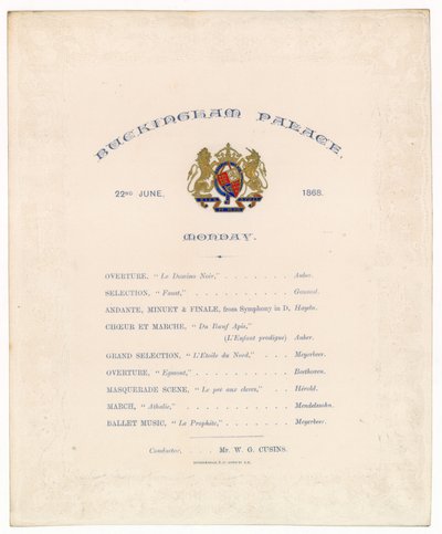 Buckingham Palace Concert, 22 June 1868 by English School