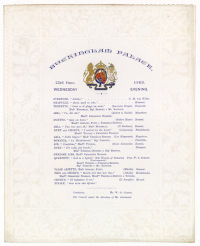 Buckingham Palace Concert, 23 June 1869 by English School