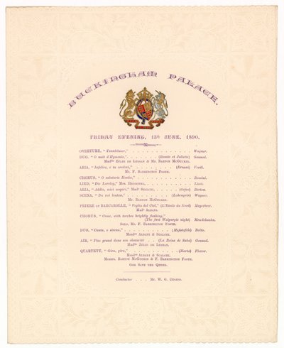 Buckingham Palace concert, 13 June 1890 by English School
