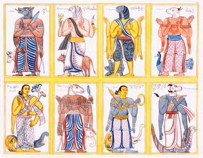 Buddhist deities, from The History and Doctrine of Buddhism by Edward Upham, 1829 by English School