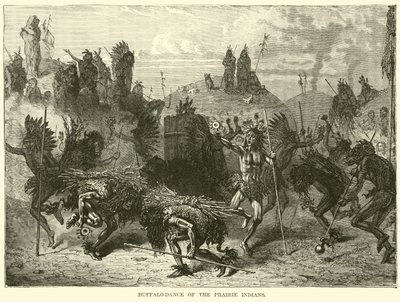 Buffalo-dance of the Prairie Indians by English School