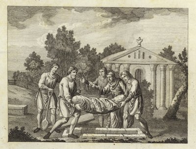 Burial by the Anglo-Saxons and Danes by English School