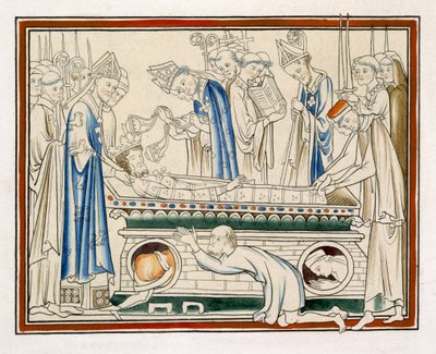 Burial of Edward the Confessor, illustration from a Facsimile of The Life of St Edward the Confessor by English School