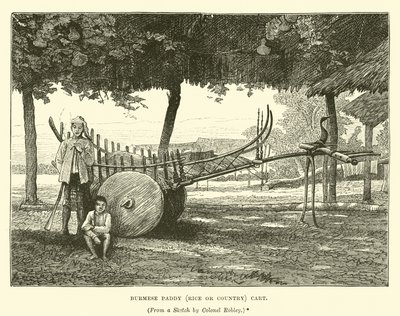 Burmese Paddy (Rice or Country) Cart by English School