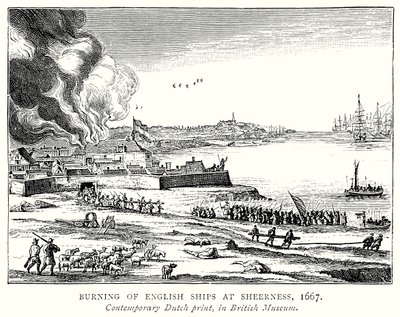 Burning of English Ships at Sheerness by English School