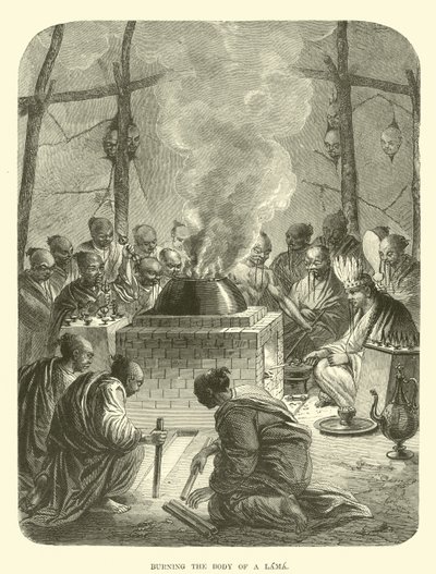 Burning the Body of a Lama by English School