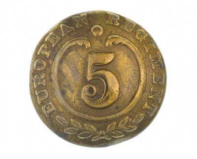 Button, other ranks, 5th Bengal European Regiment, 1858-1860 by English School