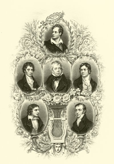 Byron, Southey, Scott, Coleridge, Keats, Montgomery by English School
