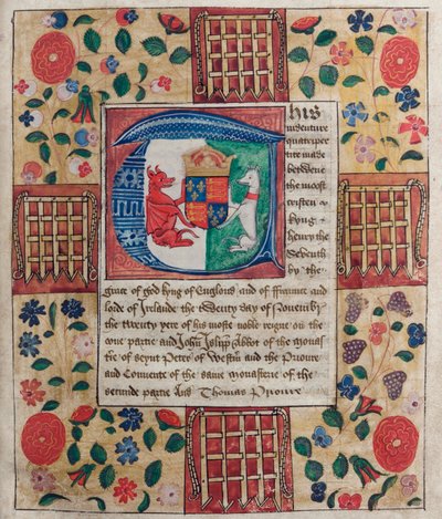 Quadripartite indenture of King Henry VII by English School