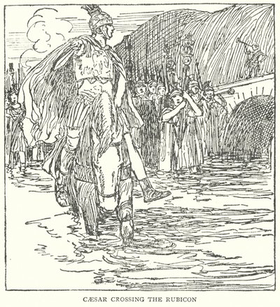 Caesar Crossing the Rubicon by English School