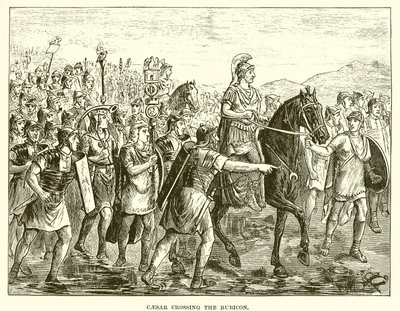 Caesar crossing the Rubicon by English School