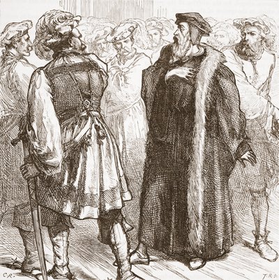 Calvin before his enemies in the Council by English School