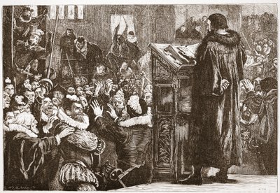 Calvin Threatened in the Church of Rive by English School